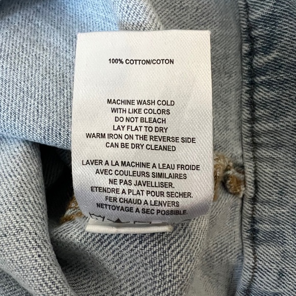 NWT VIGOSS Denim Faux Leather Fringe Jacket Size Large - Picture 8 of 10